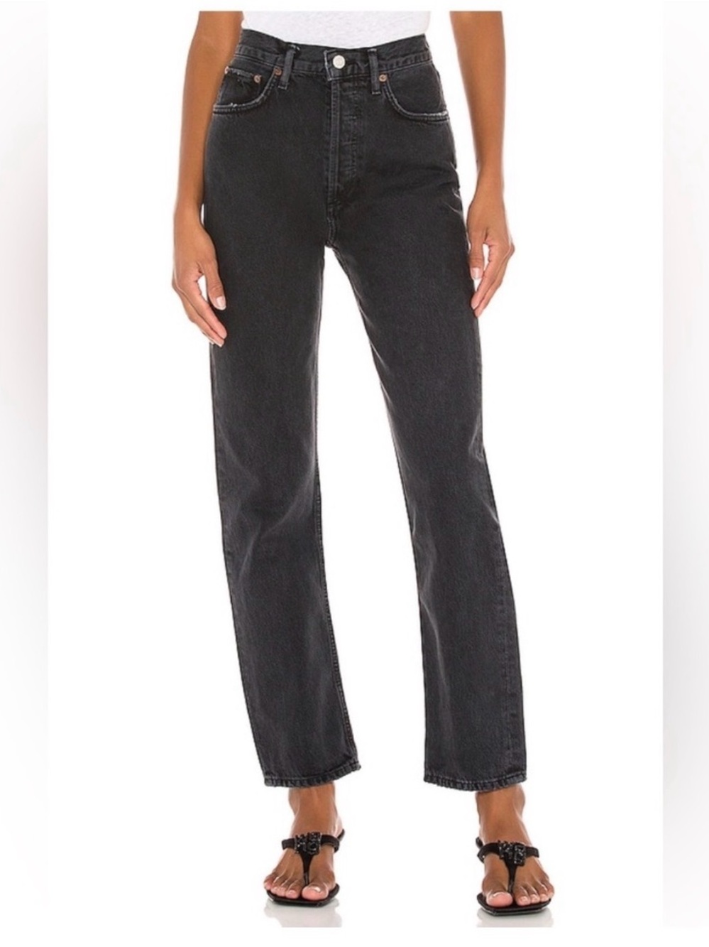 AGOLDE 90's Pinch Waist Jeans in Black Tea Size 27